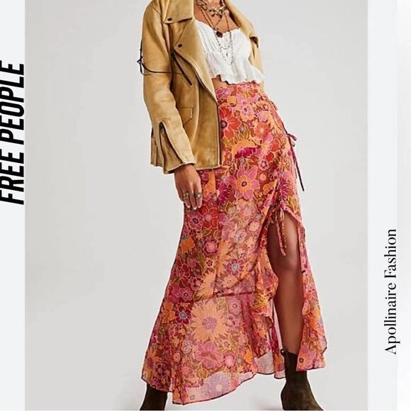 FREE PEOPLE FEMME EDGE FLORAL PRINT MAXI SKIRT NWOT VARIOUS SIZES - Picture 1 of 5